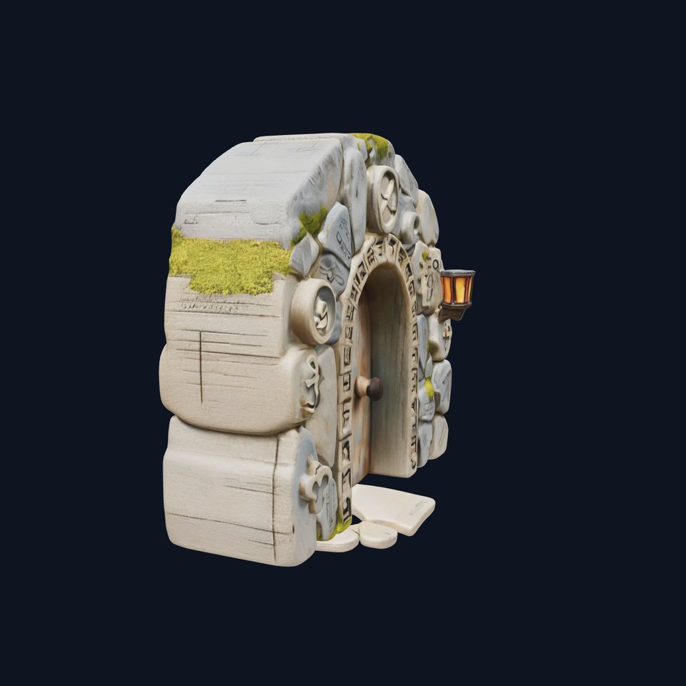 Ancient Stone Doorway Model Pack with Intricate Rune Details